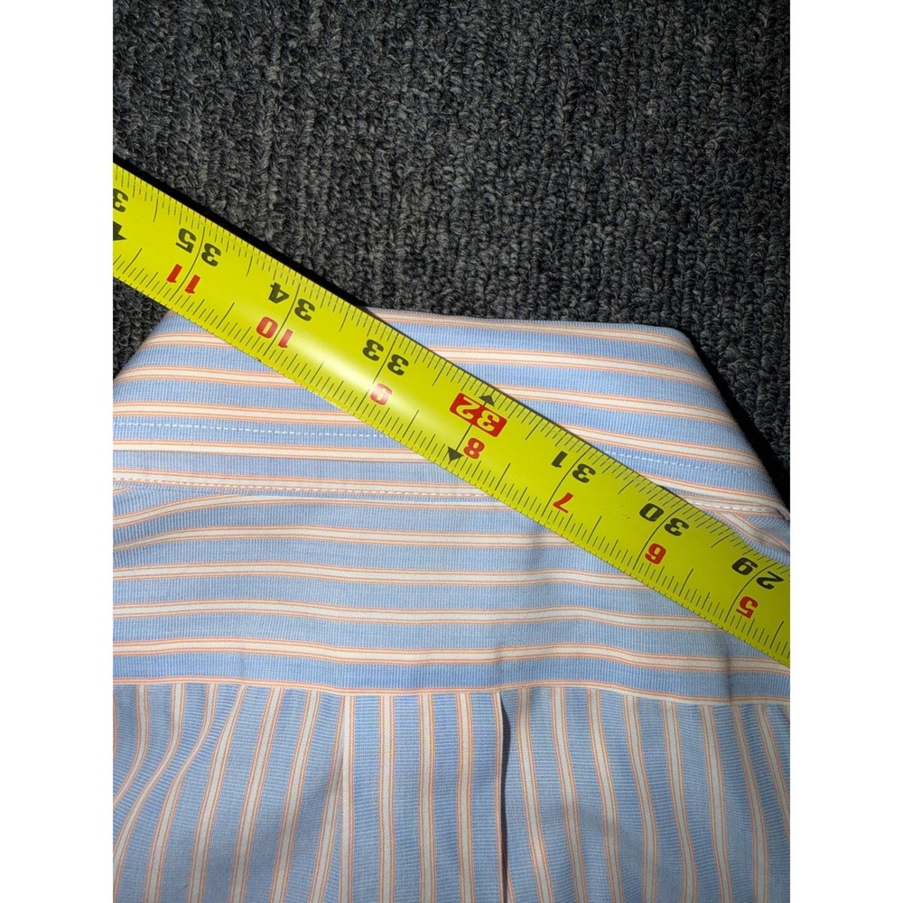 Brooks Brothers 1818 Regent Non-Iron Dress Shirt Blue Stripe 16.5 - Picture 9 of 10